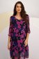 Mesh Printed Midi Dress with a Straight Cut and V-neckline - Lady Pandora 6 - StarShinerS.com