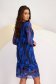 Mesh Printed Midi Dress with a Straight Cut and V-Neck - Lady Pandora 2 - StarShinerS.com
