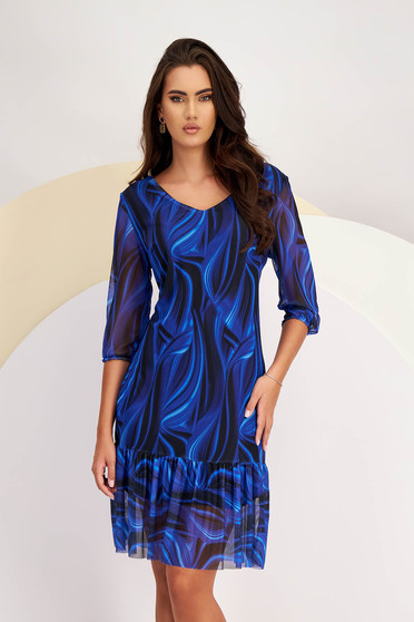 Tulle dresses, Dress net stockings straight with v-neckline midi - StarShinerS.com