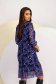 Mesh Printed Midi Dress with a Straight Cut and V-neck - Lady Pandora 2 - StarShinerS.com