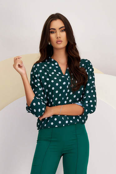Office Blouses, Women`s blouse thin fabric loose fit - StarShinerS.com