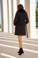 Palton din stofa negru cu un croi drept si insertii de blana ecologica detasabile - SunShine 5 - StarShinerS.ro