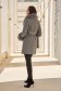 Grey cloth coat with a straight cut and detachable faux fur inserts - SunShine 5 - StarShinerS.com