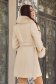 Beige cloth coat with a straight cut and detachable faux fur inserts - SunShine 2 - StarShinerS.com