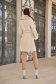 Palton din stofa bej cu un croi drept si insertii de blana ecologica detasabile - SunShine 5 - StarShinerS.ro