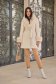 Beige cloth coat with a straight cut and detachable faux fur inserts - SunShine 4 - StarShinerS.com