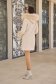 Beige cloth coat with a straight cut and detachable hood with side pockets - SunShine 5 - StarShinerS.com