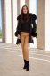 Black woolen coat with a straight cut and detachable hood with side pockets - SunShine 4 - StarShinerS.com