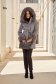 Grey cloth coat with a straight cut and detachable hood with side pockets - SunShine 4 - StarShinerS.com