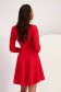 Red Crepe Short A-line Dress with Square Neckline - StarShinerS 2 - StarShinerS.com