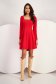 Red Crepe Short A-line Dress with Square Neckline - StarShinerS 5 - StarShinerS.com