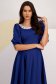 Blue Knee-Length Crepe Dress in A-Line with Pearl Appliques - StarShinerS 6 - StarShinerS.com