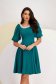 Green Knee-Length Crepe Dress in A-Line with Pearl Embellishments - StarShinerS 1 - StarShinerS.com