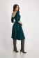 Dark green punto midi dress in cloche with collar and digitally printed cuffs - StarShinerS 4 - StarShinerS.com