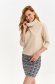 Cream women`s blouse crepe loose fit raised pattern 1 - StarShinerS.com
