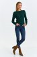 Pulover din tricot verde-inchis cu un croi pe corp si model in relief - Top Secret 3 - StarShinerS.ro