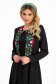 Black stretch fabric blazer with a straight cut and unique floral print - StarShinerS 3 - StarShinerS.com