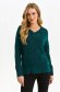 Darkgreen sweater knitted loose fit with v-neckline 1 - StarShinerS.com