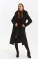 Palton din stofa negru cu un croi drept si guler detasabil din blana ecologica - Top Secret 3 - StarShinerS.ro