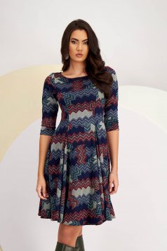 Rochie din tricot bleumarin scurta in clos - StarShinerS