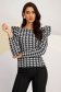 Ladies' blouse made of full knit, fitted with puffed shoulders and houndstooth print - StarShinerS 6 - StarShinerS.com