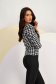 Ladies' blouse made of full knit, fitted with puffed shoulders and houndstooth print - StarShinerS 2 - StarShinerS.com