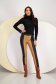 Nude Faux Leather Tapered Pants with Normal Waist - StarShinerS 1 - StarShinerS.com