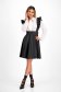 Black Faux Leather Suspender Skirt in Short Flared Design - StarShinerS 5 - StarShinerS.com