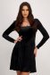 Short black velvet dress with square neckline - StarShinerS 6 - StarShinerS.com