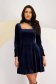 Navy Blue Velvet Short A-line Dress with Square Neckline - StarShinerS 2 - StarShinerS.com