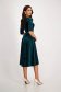 Dark Green Velvet Dress A-Line with Puffed Sleeves and Pearl Embellishments on Drawstring - StarShinerS 4 - StarShinerS.com