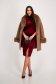 Velvet Burgundy Pencil Dress with High Collar and Front Slit - StarShinerS 3 - StarShinerS.com