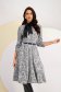 Midi dress made of thin knitwear in a flared cut with elastic waistband and belt-type accessory - Lady Pandora 1 - StarShinerS.com