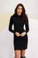 Black knitted pencil dress with high collar - SunShine 1 - StarShinerS.com
