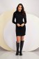 Black knitted pencil dress with high collar - SunShine 3 - StarShinerS.com