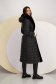 Long black down jacket with a straight cut and faux fur collar 4 - StarShinerS.com