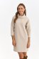 Rochie din crep texturat bej scurta cu un croi drept si guler inalt - Top Secret 1 - StarShinerS.ro