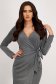 Silver Lurex Pencil Dress with Crossover Neckline - StarShinerS 6 - StarShinerS.com