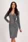 Silver Lurex Pencil Dress with Crossover Neckline - StarShinerS 1 - StarShinerS.com