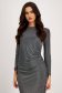 Silver Lurex Pencil Dress with Side Draping - StarShinerS 6 - StarShinerS.com