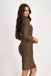 Golden Lurex Pencil Dress with Side Draping - StarShinerS 2 - StarShinerS.com