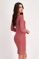 Pink Lurex Pencil Dress with Side Draping - StarShinerS 2 - StarShinerS.com