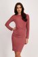 Pink Lurex Pencil Dress with Side Draping - StarShinerS 1 - StarShinerS.com