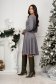 Grey knee-length flared jersey dress with elastic waistband and belt accessory 5 - StarShinerS.com