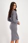 Grey jersey pencil dress with waist elastic accessorized with cord - StarShinerS 2 - StarShinerS.com