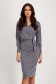 Grey jersey pencil dress with waist elastic accessorized with cord - StarShinerS 1 - StarShinerS.com