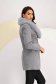 Grey fabric coat with a straight cut and detachable faux fur collar - SunShine 2 - StarShinerS.com