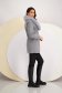 Grey fabric coat with a straight cut and detachable faux fur collar - SunShine 4 - StarShinerS.com