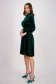 Rochie din catifea cu sclipici verde pana la genunchi in clos cu elastic in talie - StarShinerS 4 - StarShinerS.ro
