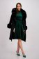 Rochie din catifea cu sclipici verde pana la genunchi in clos cu elastic in talie - StarShinerS 5 - StarShinerS.ro